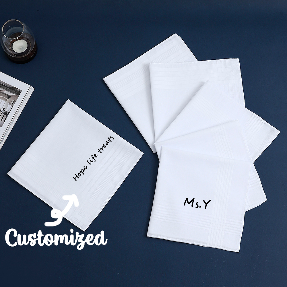 Handkerchief Cotton Men - Pañuelo de algodón con texto personalizado,