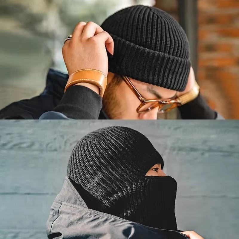 Muffler Men Wool - Gorros de invierno para hombre, gorros