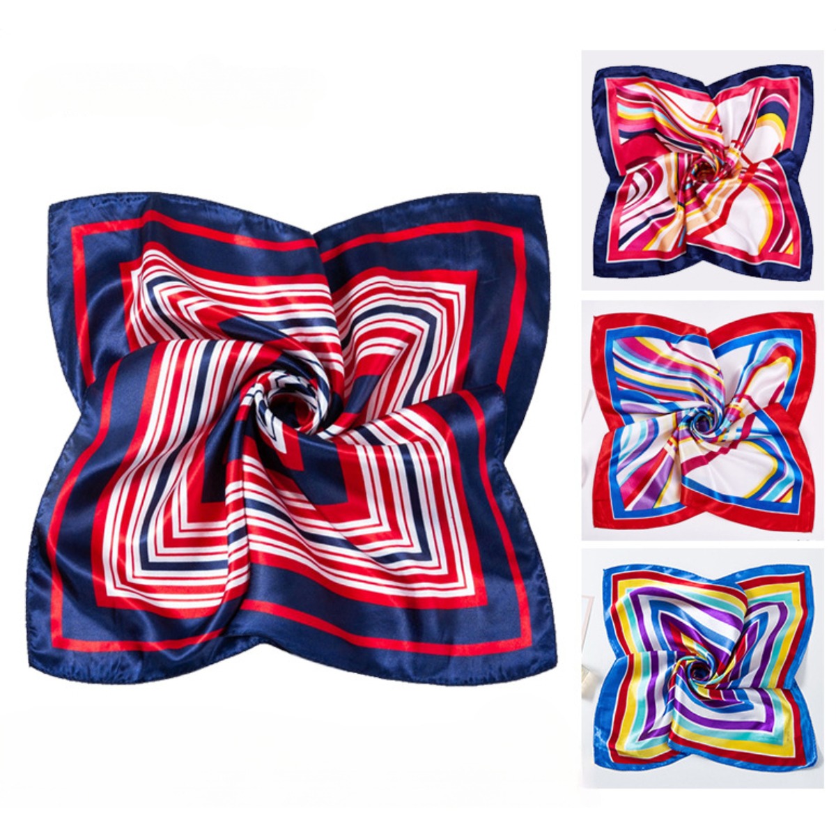 Silk Neck Scarf - Bufandas cuadradas de seda de 50x50cm,