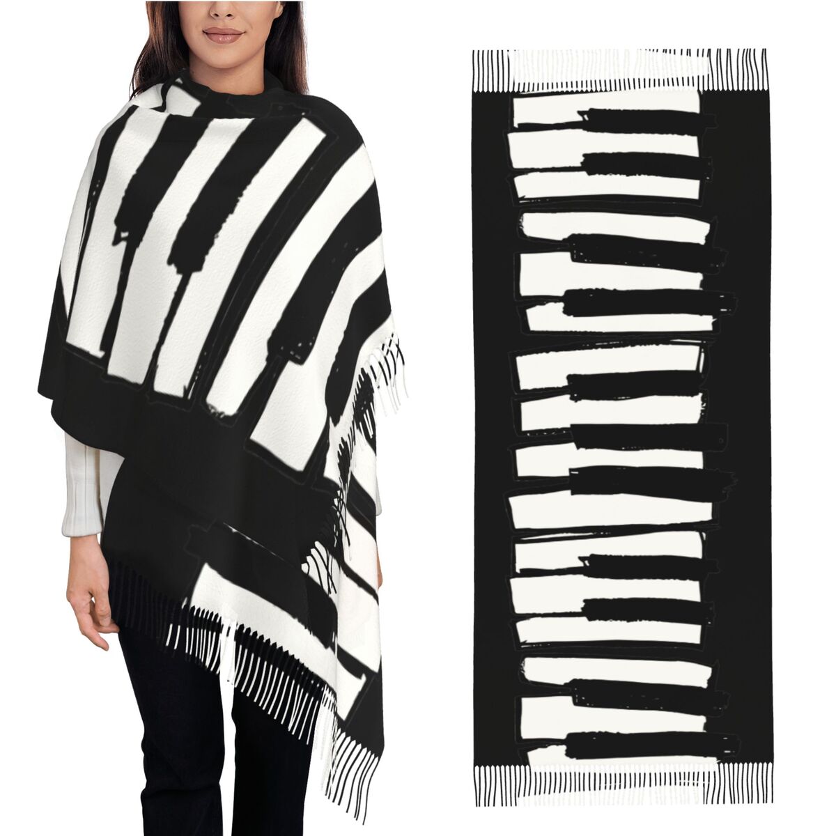 Bufanda minimalista con teclas - Pashmina Wrap Large reseña y precio