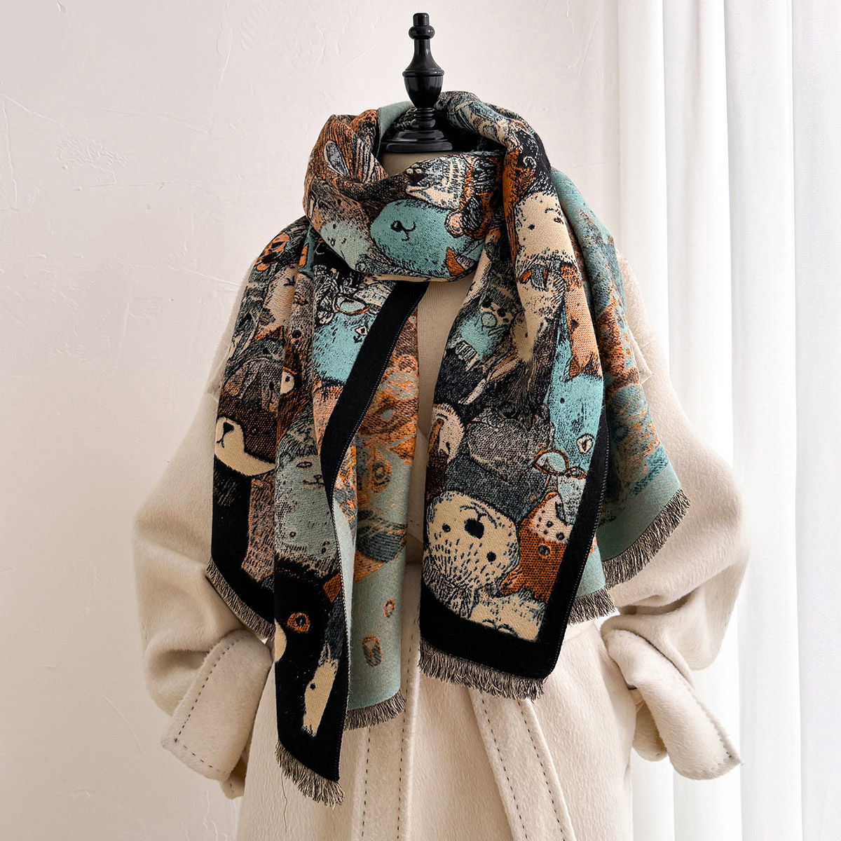 Bufanda con flecos de imitació - Pashmina Wrap Large reseña y precio