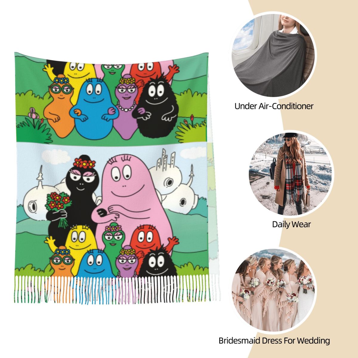 Les Barbapapa-chales familiare - Pashmina Wrap Large reseña y precio