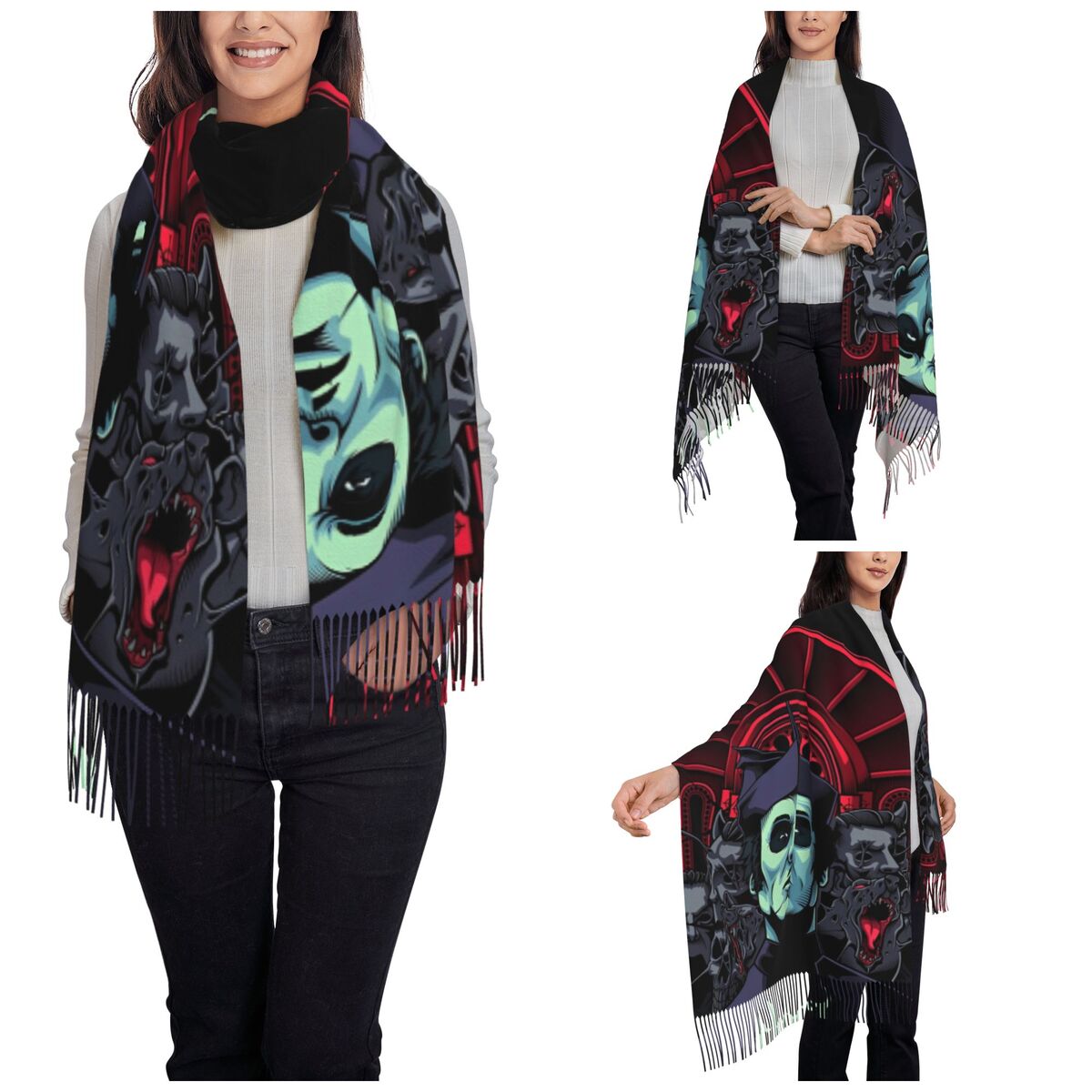 Chal de banda fantasma para mu - Pashmina Wrap Large reseña y precio